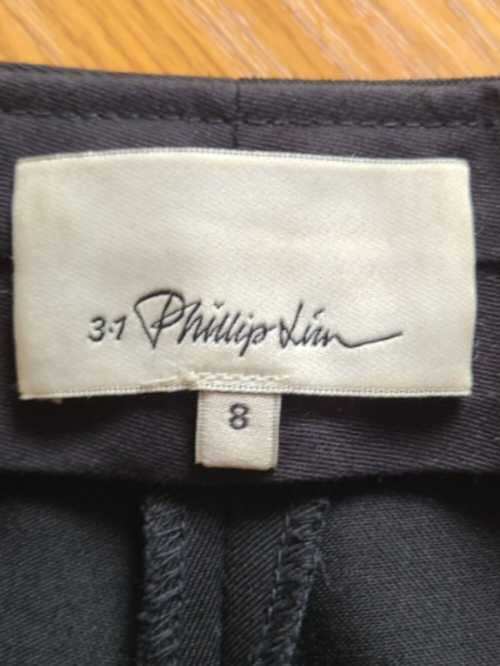 3.1 PHILLIP LIM 100% WOOL TAPERED JOGGER PANT SPLIT ELASTIC KNIT CUFF BLACK sz 8 - Picture 7 of 7